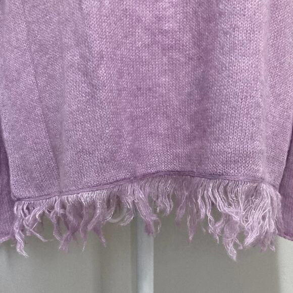 new Halogen Lilac Sweater size S Fringe Hem Eyelet Light weight - Picture 7 of 9
